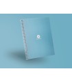 Cuaderno espiral liderpapel a4 micro antartik tapa forrada80h 90 gr rayado puntos 1 banda 4 taladros celeste