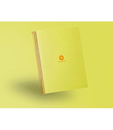 Cuaderno espiral liderpapel a4 micro antartik tapa forrada80h 90 gr rayado puntos 1 banda 4 taladros amarillo