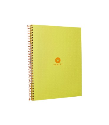 Cuaderno espiral liderpapel a4 micro antartik tapa forrada80h 90 gr rayado puntos 1 banda 4 taladros amarillo