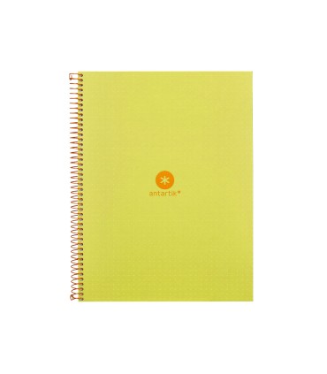 Cuaderno espiral liderpapel a4 micro antartik tapa forrada80h 90 gr rayado puntos 1 banda 4 taladros amarillo