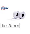 Etiqueta avery ondulada blanca permanente 26x16 mm para etiquetadora pl21/18 caja de 10 rollos de 1200 etiqietas