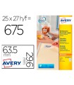 Etiqueta adhesiva avery blanca removible laser ink-jet fotocopiadora 63,5x29,6 mm caja de 675 unidades