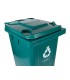 Papelera contenedor q connect plastico con tapadera y ruedas 240 litros verde 1040x620x610 mm