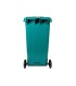 Papelera contenedor q connect plastico con tapadera y ruedas 240 litros verde 1040x620x610 mm