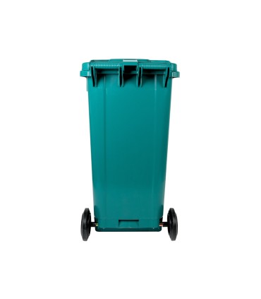 Papelera contenedor q connect plastico con tapadera y ruedas 240 litros verde 1040x620x610 mm