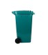 Papelera contenedor q connect plastico con tapadera y ruedas 240 litros verde 1040x620x610 mm