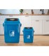 Papelera contenedor q connect plastico con tapa de balancin 58 litros azul 470x330x760 mm