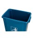 Papelera contenedor q connect plastico con tapa de balancin 58 litros azul 470x330x760 mm