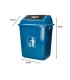 Papelera contenedor q connect plastico con tapa de balancin 58 litros azul 470x330x760 mm