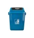 Papelera contenedor q connect plastico con tapa de balancin 58 litros azul 470x330x760 mm