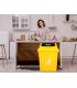 Papelera contenedor q connect plastico con tapa de balancin 58 litros amarillo 470x330x760 mm