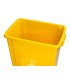 Papelera contenedor q connect plastico con tapa de balancin 58 litros amarillo 470x330x760 mm