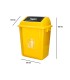 Papelera contenedor q connect plastico con tapa de balancin 58 litros amarillo 470x330x760 mm