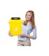 Papelera contenedor q connect plastico con tapa de balancin 20 litros amarillo 340x240x450 mm