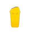 Papelera contenedor q-connect plastico con tapa de balancin 20 litros amarillo 340x240x450 mm