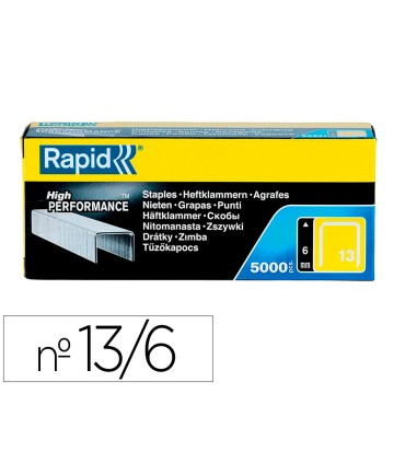 Grapas rapid 13 6 mm galvanizada caja de 5000 unidades