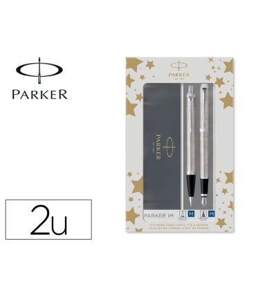 Juego parker im essential acero ct boligrafo pluma