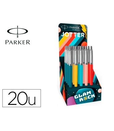 Boligrafo parker jotter originals glam rock transit expositor de 20 unidades colores surtidos