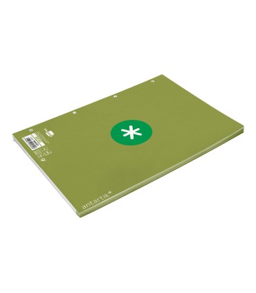 Recambio liderpapel a4 antartik 80 hojas 90g m2 cuadro 5mm 4 taladros 1 banda con marco color verde