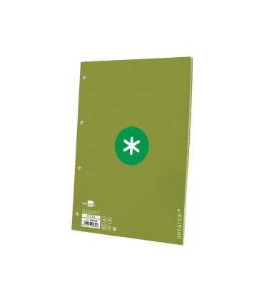 Recambio liderpapel a4 antartik 80 hojas 90g m2 cuadro 5mm 4 taladros 1 banda con marco color verde