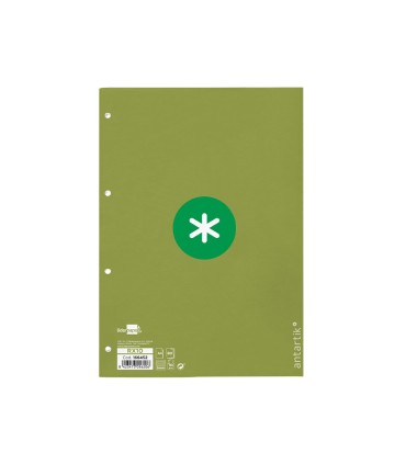 Recambio liderpapel a4 antartik 80 hojas 90g m2 cuadro 5mm 4 taladros 1 banda con marco color verde