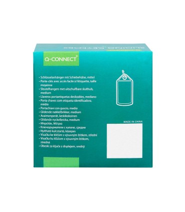 Llavero portaetiquetas q connect premium color verde caja de 40 unidades