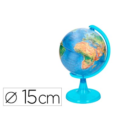 Globo terraqueo liderpapel mapa fisico diametro 15 cm