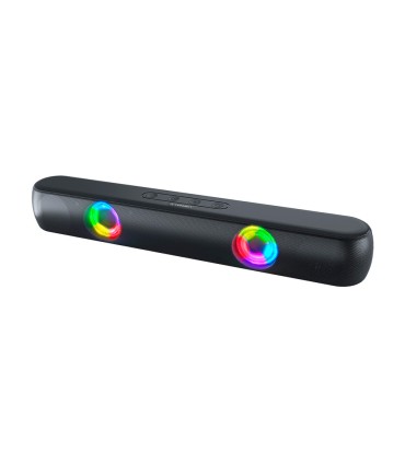 Barra de sonido q connect bluetooth con iluminacion led y control de volumen color negro