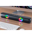 Barra de sonido q-connect bluetooth con iluminacion led y control de volumen color negro