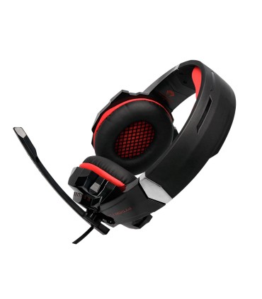 Auricular q connect gaming con microfono ajustable e iluminacion led color negro