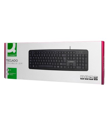 Teclado q connect con cable 135 mt color negro