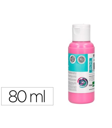 Pintura acrilica liderpapel bote de 80 ml rosa