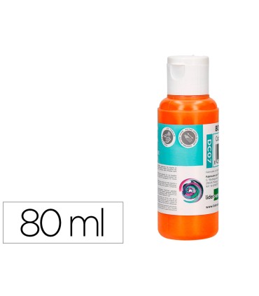 Pintura acrilica liderpapel bote de 80 ml naranja