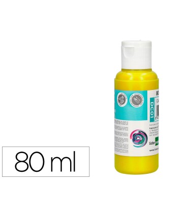 Pintura acrilica liderpapel bote de 80 ml amarillo