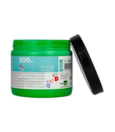 Pintura dedos liderpapel tarrina de 500 ml verde