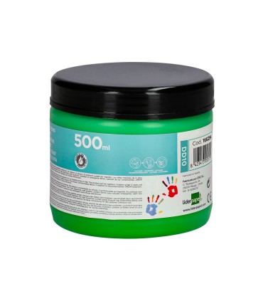 Pintura dedos liderpapel tarrina de 500 ml verde