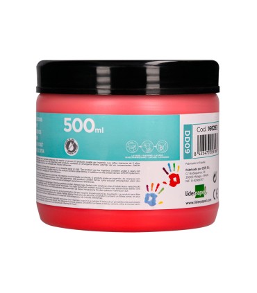 Pintura dedos liderpapel tarrina de 500 ml rojo