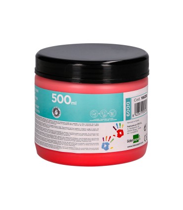 Pintura dedos liderpapel tarrina de 500 ml rojo