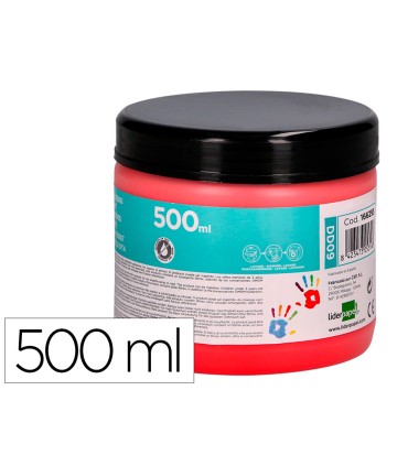 Pintura dedos liderpapel tarrina de 500 ml rojo