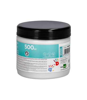 Pintura dedos liderpapel tarrina de 500 ml blanco