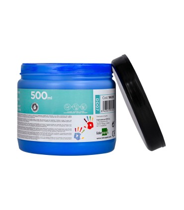 Pintura dedos liderpapel tarrina de 500 ml azul