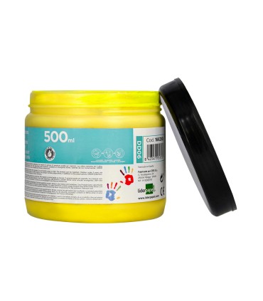 Pintura dedos liderpapel tarrina de 500 ml amarillo