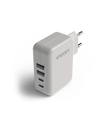 Cargador de pared groovy 2 usb 2 usb c 48a color blanco