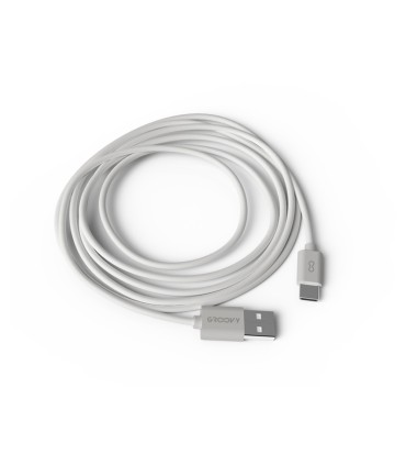 Cable groovy usb a a tipo c longitud 2 mt color blanco