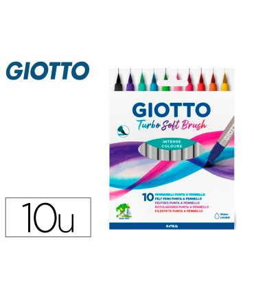 Rotulador giotto turbo soft brush punta de pincel caja de 10 unidades colores surtidos