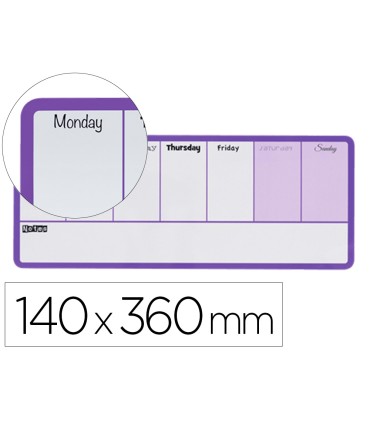 Planificador semanal nobo magnetico color violeta 140x360 mm