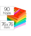 Bloc de notas adhesivas quita y pon post-it super sticky playful 76x76 mm 90 hojas 100% pefc pack de 6 unidades