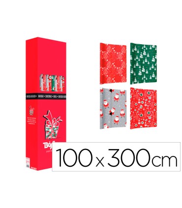 Papel de regalo basika navidad rollo ancho 1 mt longitud 3 m modelos surtidos gramaje 50 gr