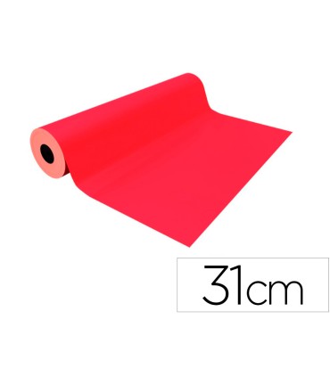 Papel de regalo basika metalizado rojo bobina ancho 31 cm longitud 80 m