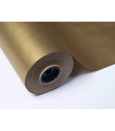 Papel de regalo basika metalizado oro bobina ancho 62 cm longitud 80 m